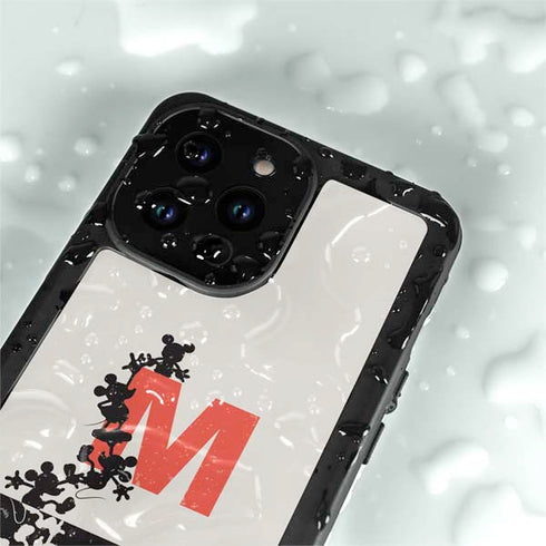 Disney Mickey Mouse Stacked Silhouette Split iPhone 15 Pro Waterproof Case