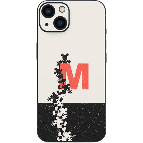 Disney Mickey Mouse Stacked Silhouette Split iPhone 15 Skin
