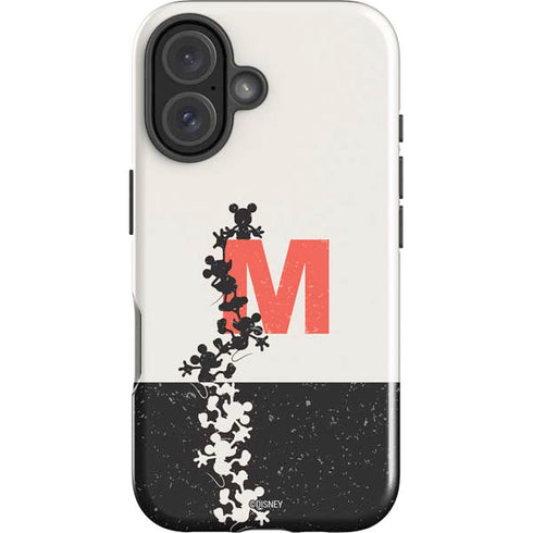 Disney Mickey Mouse Stacked Silhouette Split iPhone 16 Plus Impact Case
