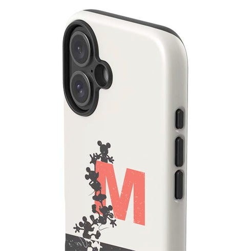 Disney Mickey Mouse Stacked Silhouette Split iPhone 16 Plus Impact Case