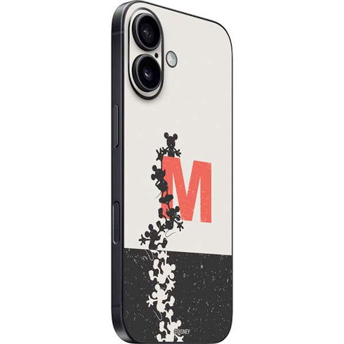Disney Mickey Mouse Stacked Silhouette Split iPhone 16 Plus Skin
