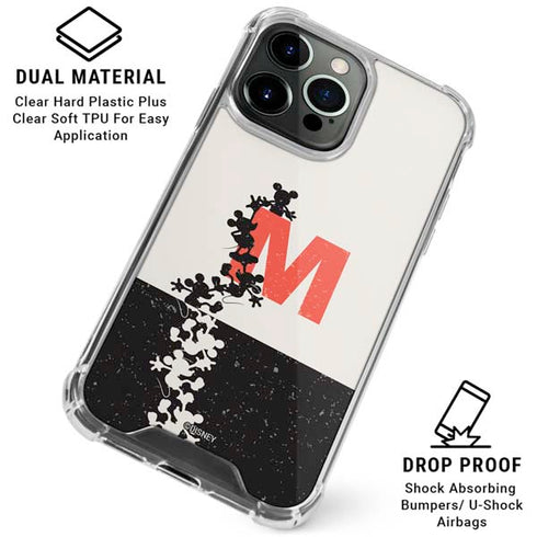 Disney Mickey Mouse Stacked Silhouette Split iPhone 16 Pro Clear Case