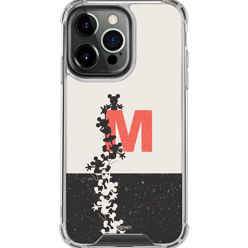 Disney Mickey Mouse Stacked Silhouette Split iPhone 16 Pro Max Clear Case