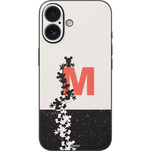Disney Mickey Mouse Stacked Silhouette Split iPhone 16 Skin