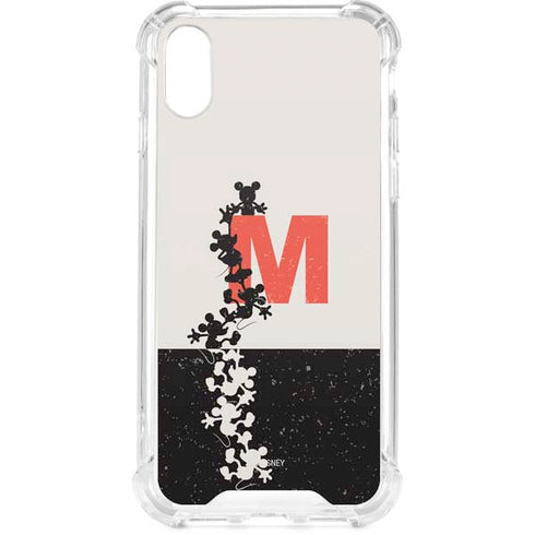 Disney Mickey Mouse Stacked Silhouette Split iPhone XS Clear Case