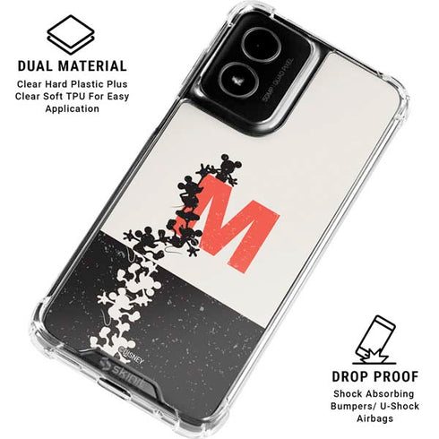 Disney Mickey Mouse Stacked Silhouette Split Moto G Power 5G (2024) Clear Case
