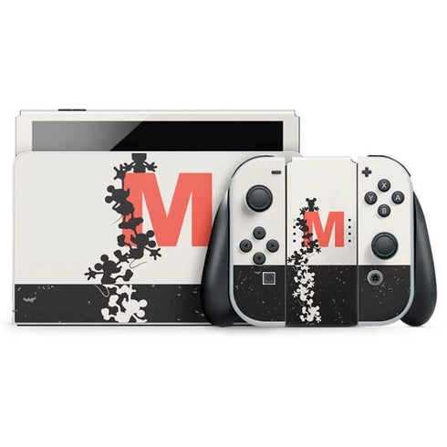 Disney Mickey Mouse Stacked Silhouette Split Nintendo Skins