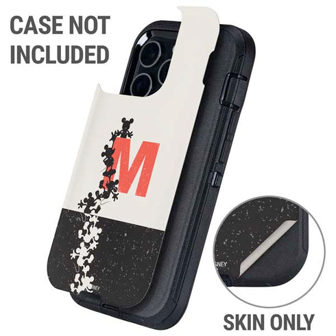 Disney Mickey Mouse Stacked Silhouette Split Otterbox Defender iPhone Skin