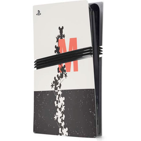 Disney Mickey Mouse Stacked Silhouette Split PS5 Pro Console Skin