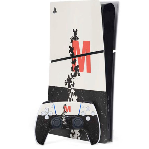 Disney Mickey Mouse Stacked Silhouette Split PlayStation PS5 Skins