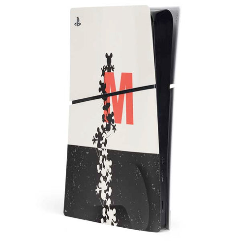 Disney Mickey Mouse Stacked Silhouette Split PlayStation PS5 Skins