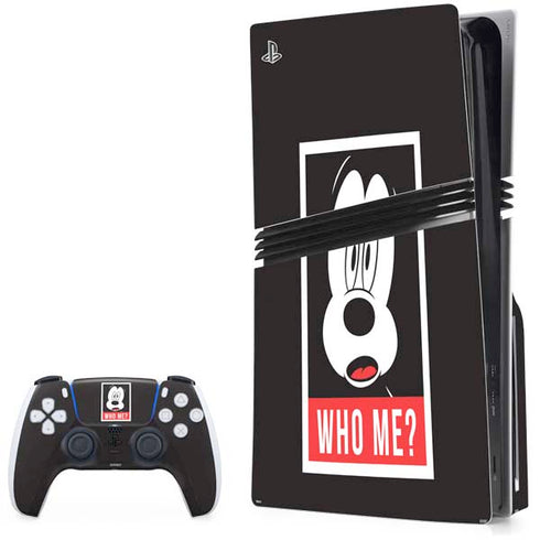 Disney Mickey Mouse Who Me PS5 Pro Disk Bundle Skin