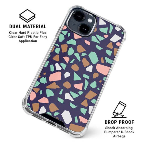Midnight Terrazzo iPhone 15 Clear Case