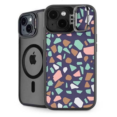 Midnight Terrazzo iPhone 15 Kickstand Case