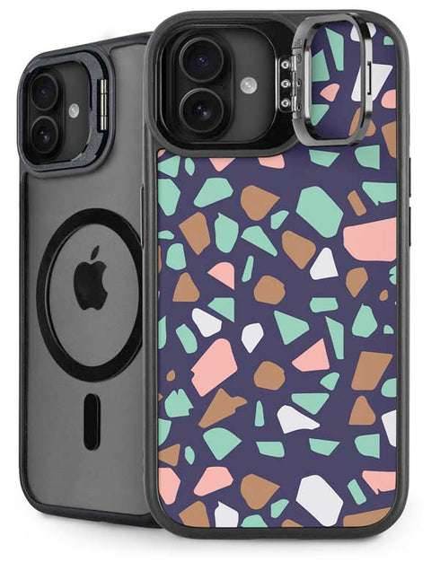 Midnight Terrazzo iPhone 16 Kickstand Case