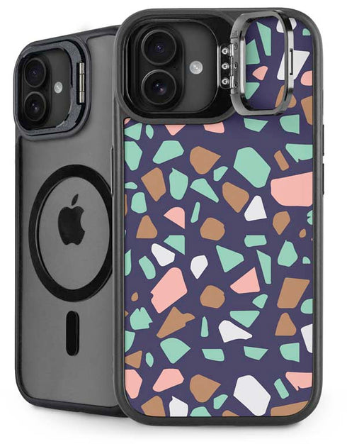 Midnight Terrazzo iPhone 16 Plus Kickstand Case