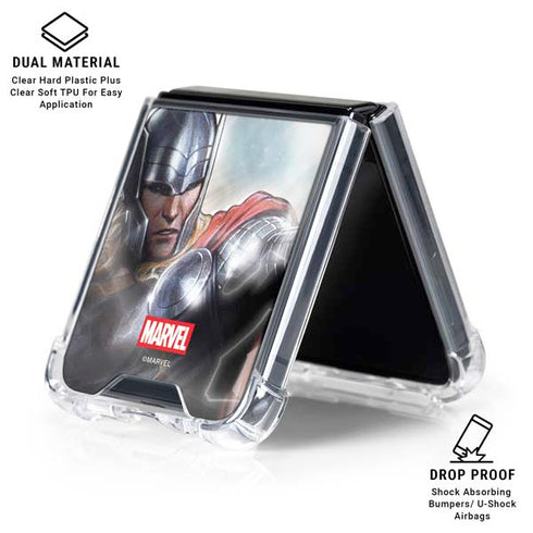 Marvel Thor Mighty Thor Galaxy Z Flip7 Clear Case