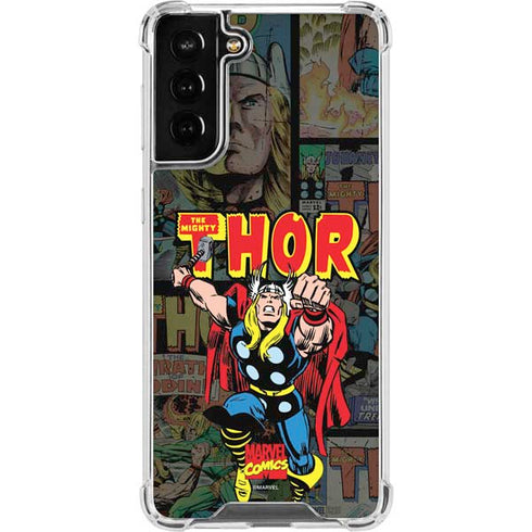 Marvel Classic Comics The Mighty Thor Vintage Galaxy S21 FE Clear Case