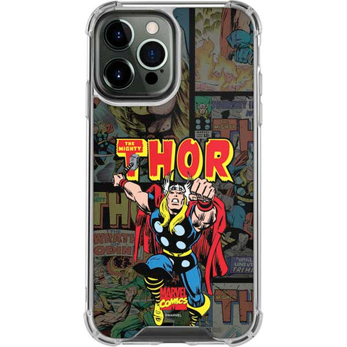 Marvel Classic Comics The Mighty Thor Vintage iPhone 14 Pro Max Clear Case