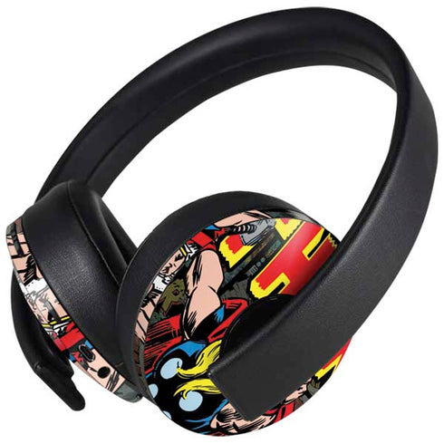 Marvel Classic Comics The Mighty Thor Vintage PlayStation 4 Gold Wireless Headset Skin
