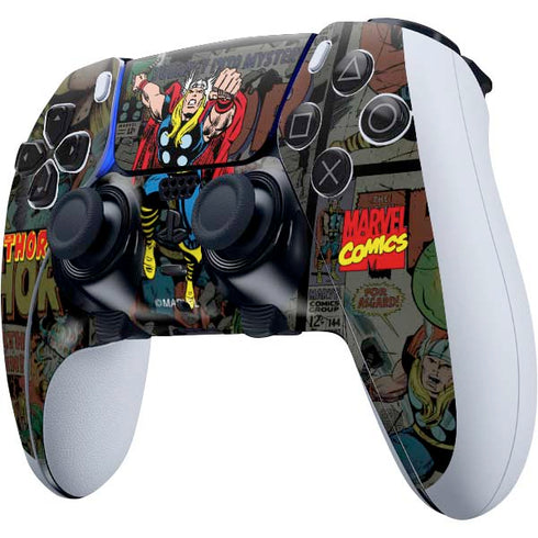 Marvel Classic Comics The Mighty Thor Vintage PS5 DualSense Edge Pro Controller Skin