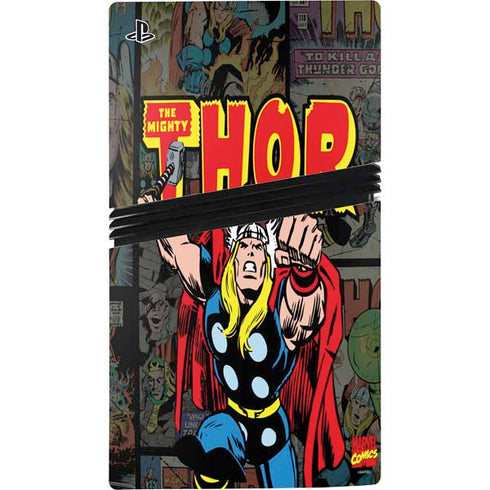 Marvel Classic Comics The Mighty Thor Vintage PS5 Pro Console Skin