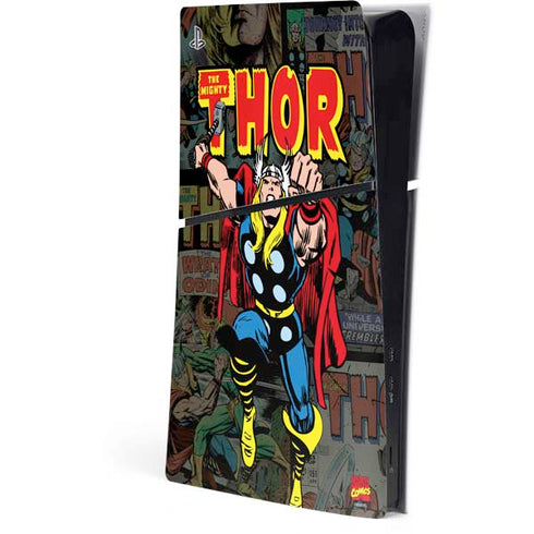 Marvel Classic Comics The Mighty Thor Vintage PS5 Slim Digital Edition Console Skin