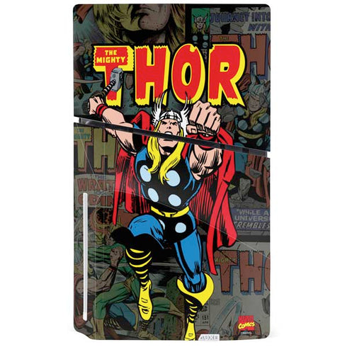 Marvel Classic Comics The Mighty Thor Vintage PS5 Slim Disk Bundle Skin