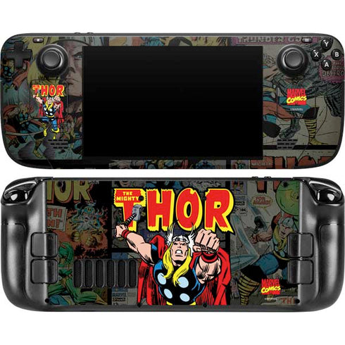 Marvel Classic Comics The Mighty Thor Vintage Steam Deck Handheld Gaming Computer OLED Skin