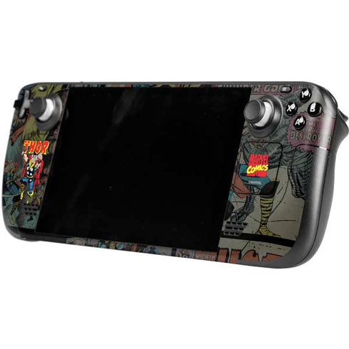 Marvel Classic Comics The Mighty Thor Vintage Steam Deck Handheld Gaming Computer OLED Skin