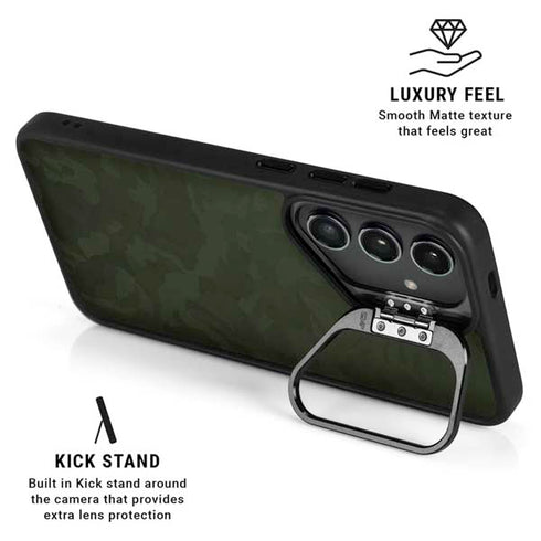 Military Green Shadow Camo Galaxy S24 Kickstand Case