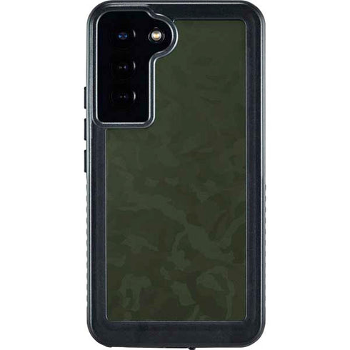 Military Green Shadow Camo Galaxy S24 Plus Waterproof Case