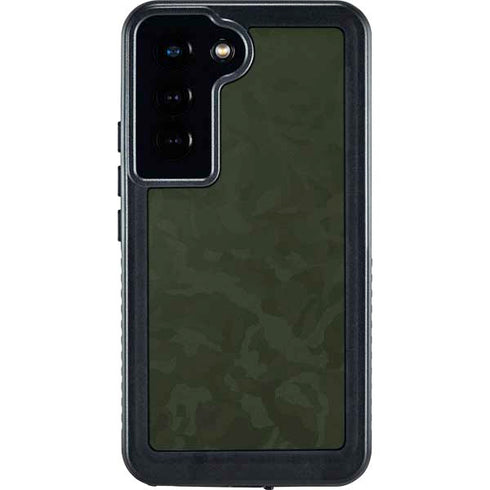 Military Green Shadow Camo Galaxy S24 Waterproof Case