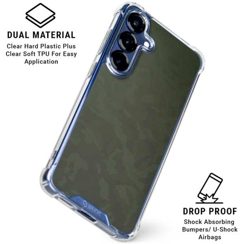 Military Green Shadow Camo Galaxy S25 Plus Clear Case