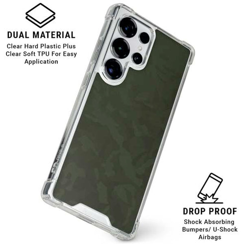 Military Green Shadow Camo Galaxy S25 Ultra Clear Case