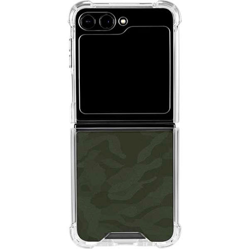 Military Green Shadow Camo Galaxy Z Flip6 Clear Case