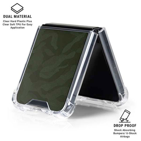 Military Green Shadow Camo Galaxy Z Flip6 Clear Case