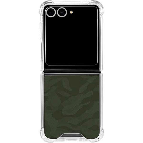 Military Green Shadow Camo Galaxy Z Flip7 Clear Case