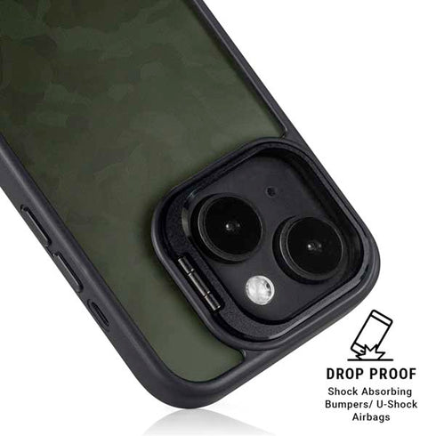 Military Green Shadow Camo iPhone 14 Kickstand Case