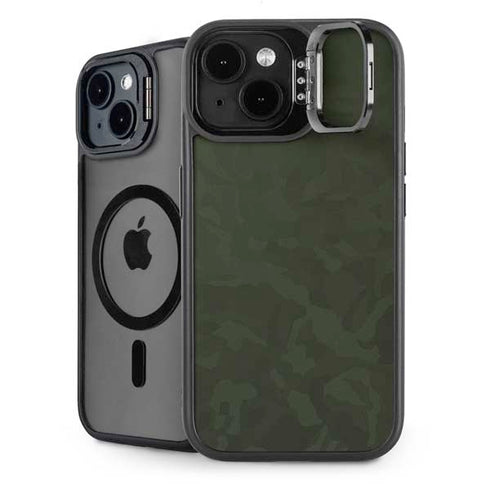 Military Green Shadow Camo iPhone 14 Plus Kickstand Case