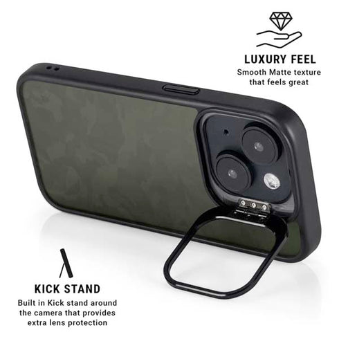 Military Green Shadow Camo iPhone 14 Plus Kickstand Case