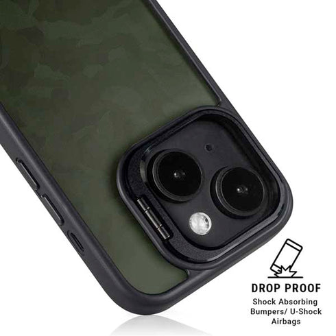 Military Green Shadow Camo iPhone 14 Plus Kickstand Case