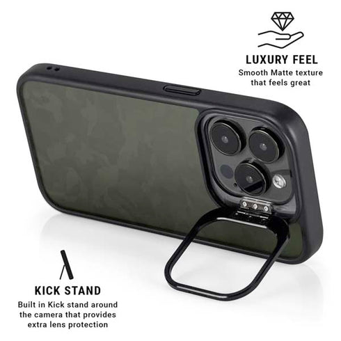 Military Green Shadow Camo iPhone 14 Pro Kickstand Case
