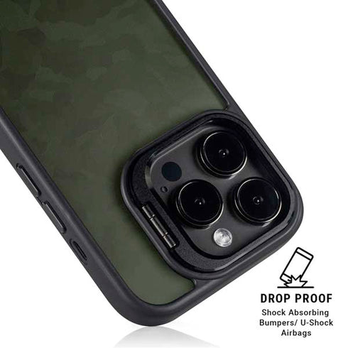 Military Green Shadow Camo iPhone 14 Pro Kickstand Case