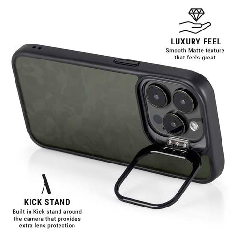 Military Green Shadow Camo iPhone 14 Pro Max Kickstand Case