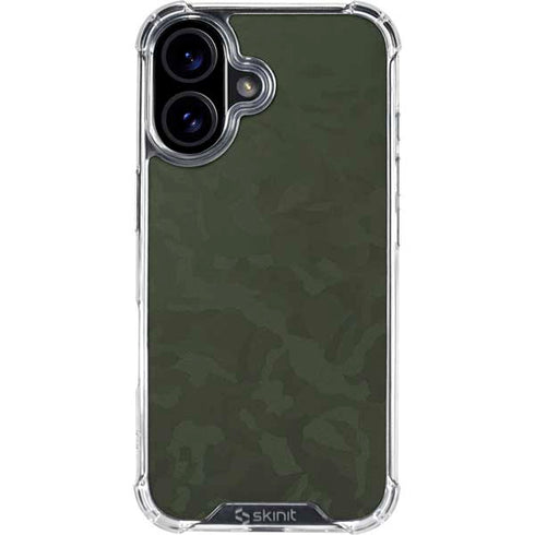 Military Green Shadow Camo iPhone 16 Plus Clear Case