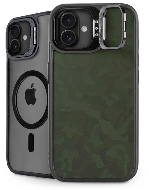 Military Green Shadow Camo iPhone 16 Plus Kickstand Case