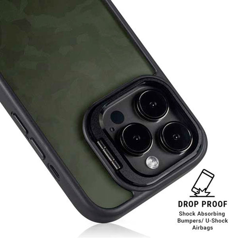 Military Green Shadow Camo iPhone 16 Pro Kickstand Case
