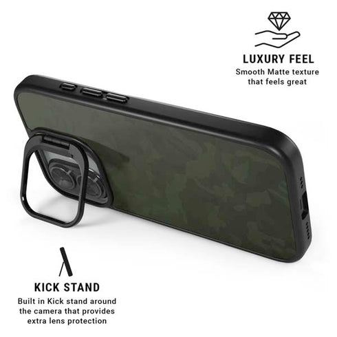 Military Green Shadow Camo iPhone 17 Kickstand Case