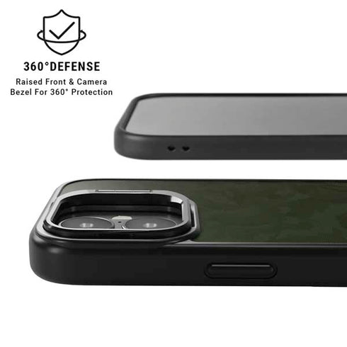 Military Green Shadow Camo iPhone 17 Kickstand Case